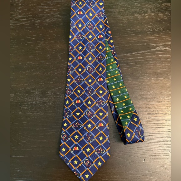 Tommy Hilfiger 100% Silk Mens Tie Polo Equestrian Horse Riding 56”x4” - Picture 2 of 7